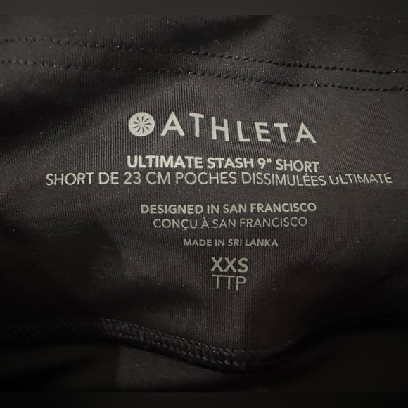 Athleta Ultimate Stash II Biker Shorts 9in High Rise Black Size XXS Workout New - Picture 9 of 14